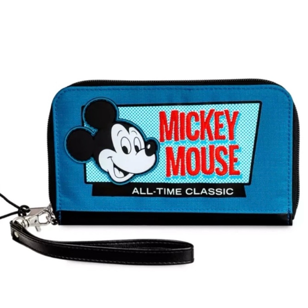 Disney Parks Mickey Mouse All Time Classic Blue Wristlet Wallet